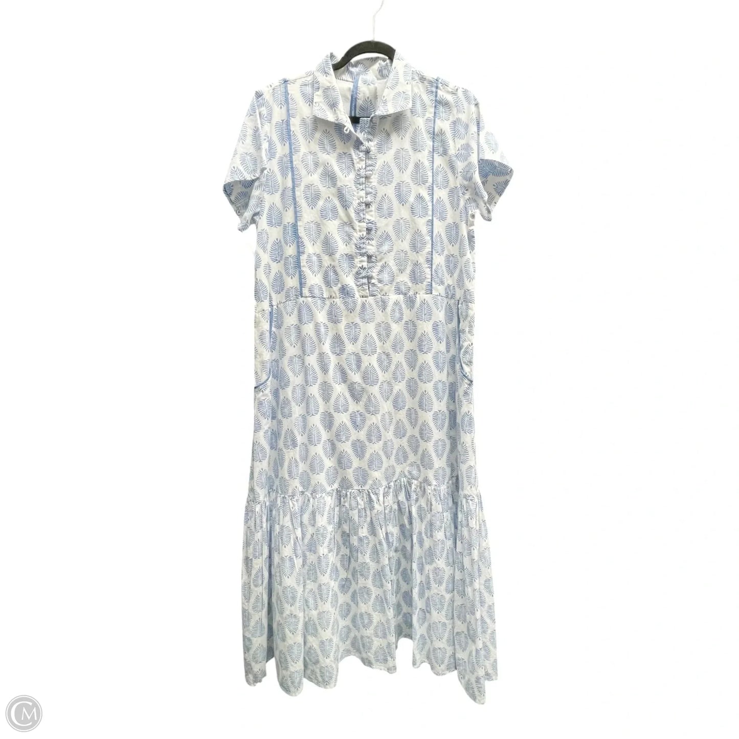 Dress Casual Maxi By VICTORIA DUNN In Blue & White, Size: M
