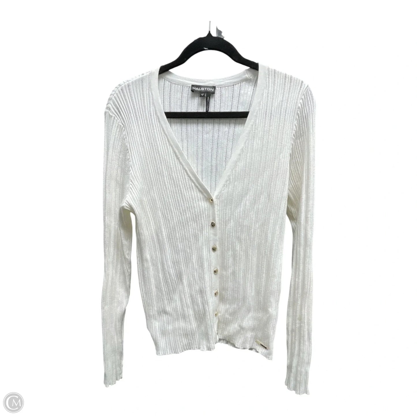 Cardigan Designer By Halston In White, Size: L