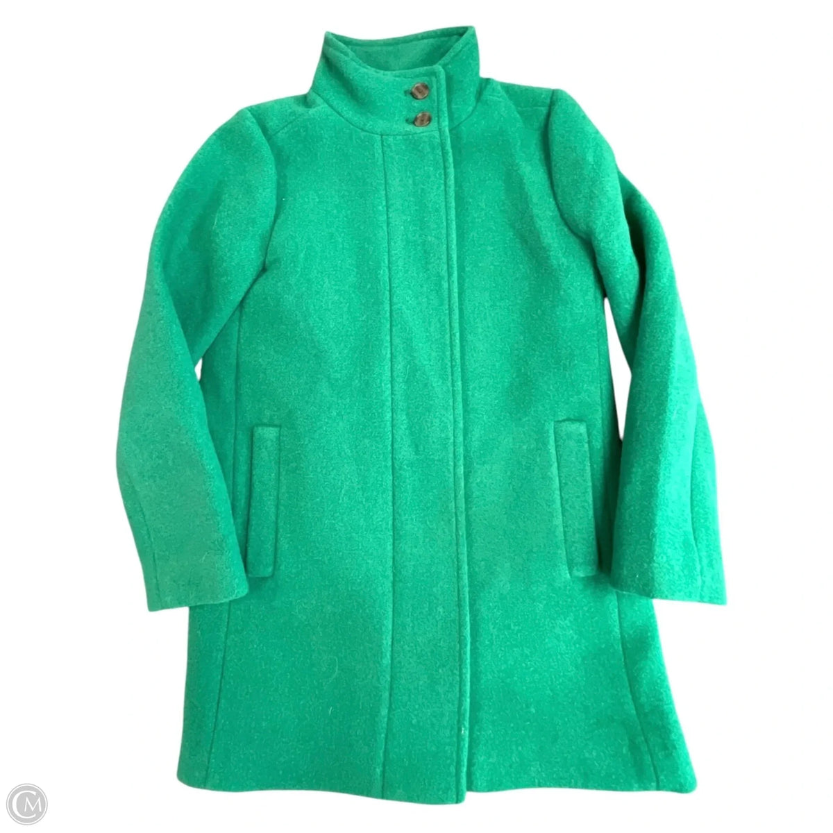 Coat Wool By J. Crew In Green, Size: 0