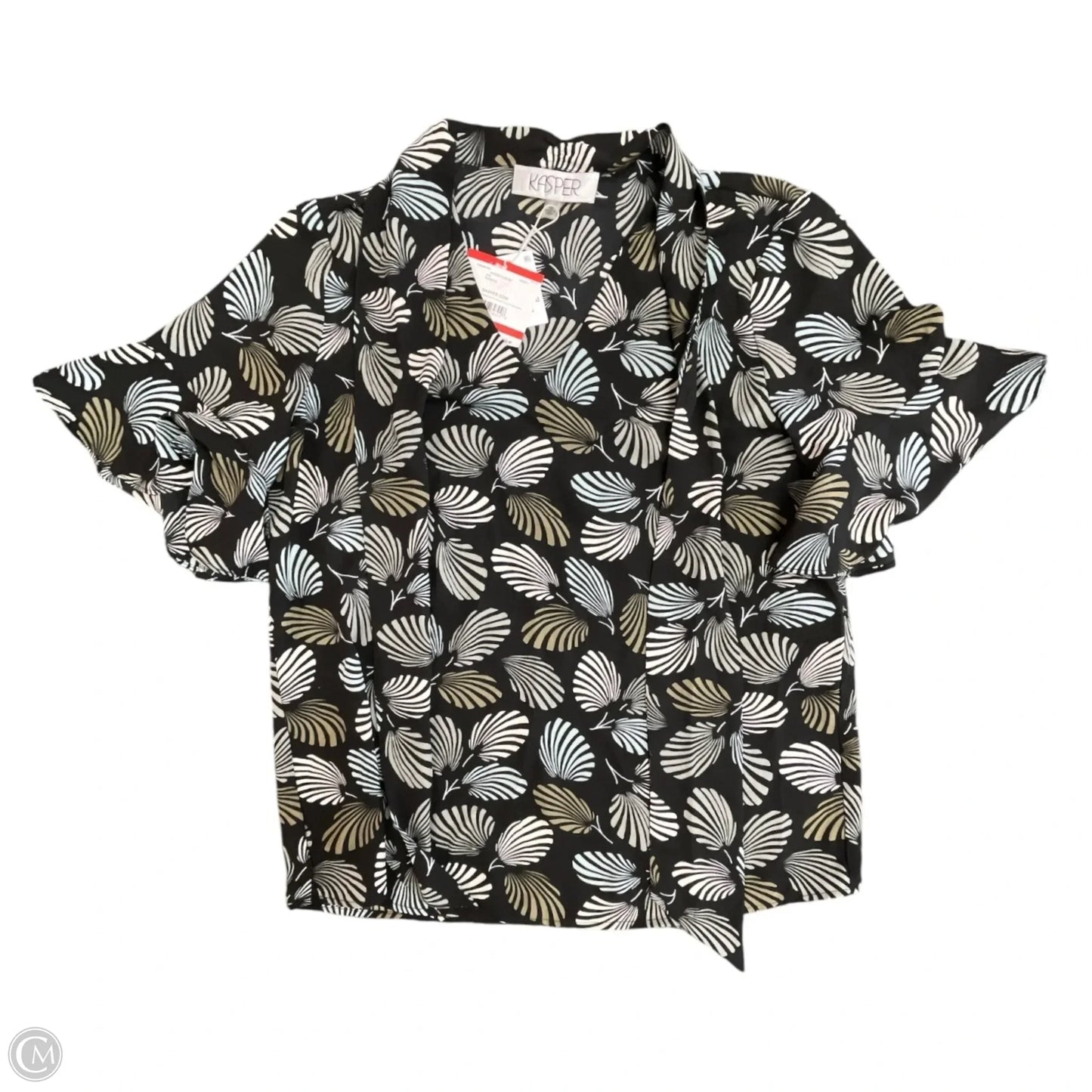 Top Short Sleeve By Kasper In Black, Size: Xs