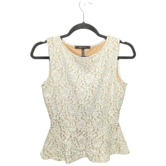 Top Sleeveless By Bcbgmaxazria In Tan & White, Size: Xxs