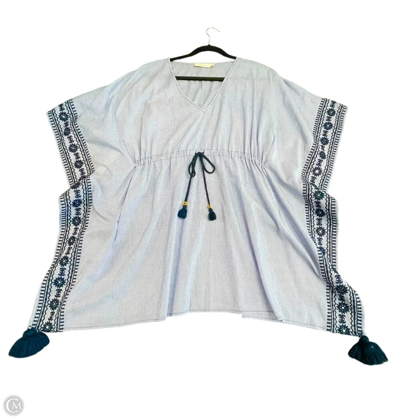 Tunic Designer By Tory Burch In Blue & White, Size: L