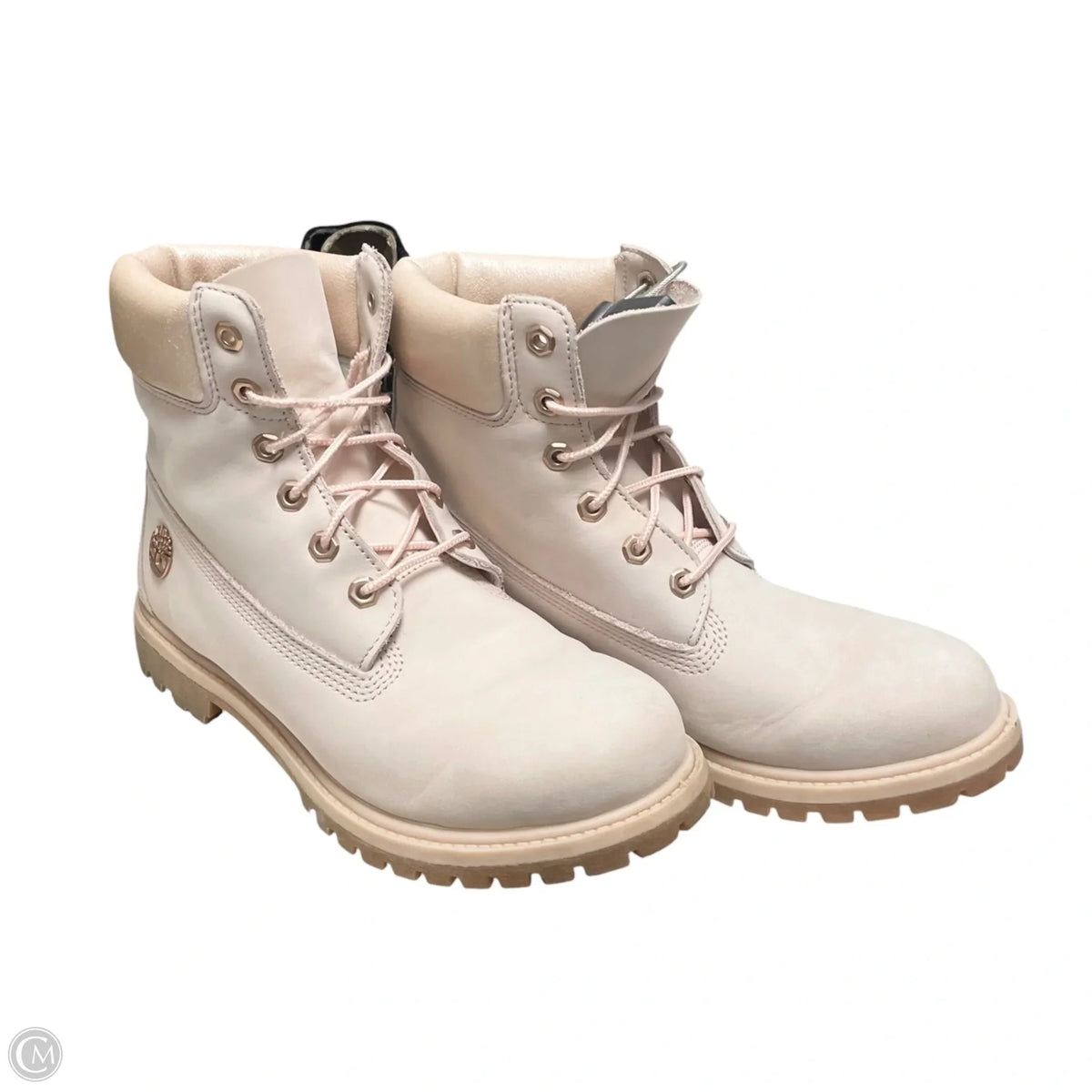 Boots Leather By Timberland In Pink & Tan, Size: 10