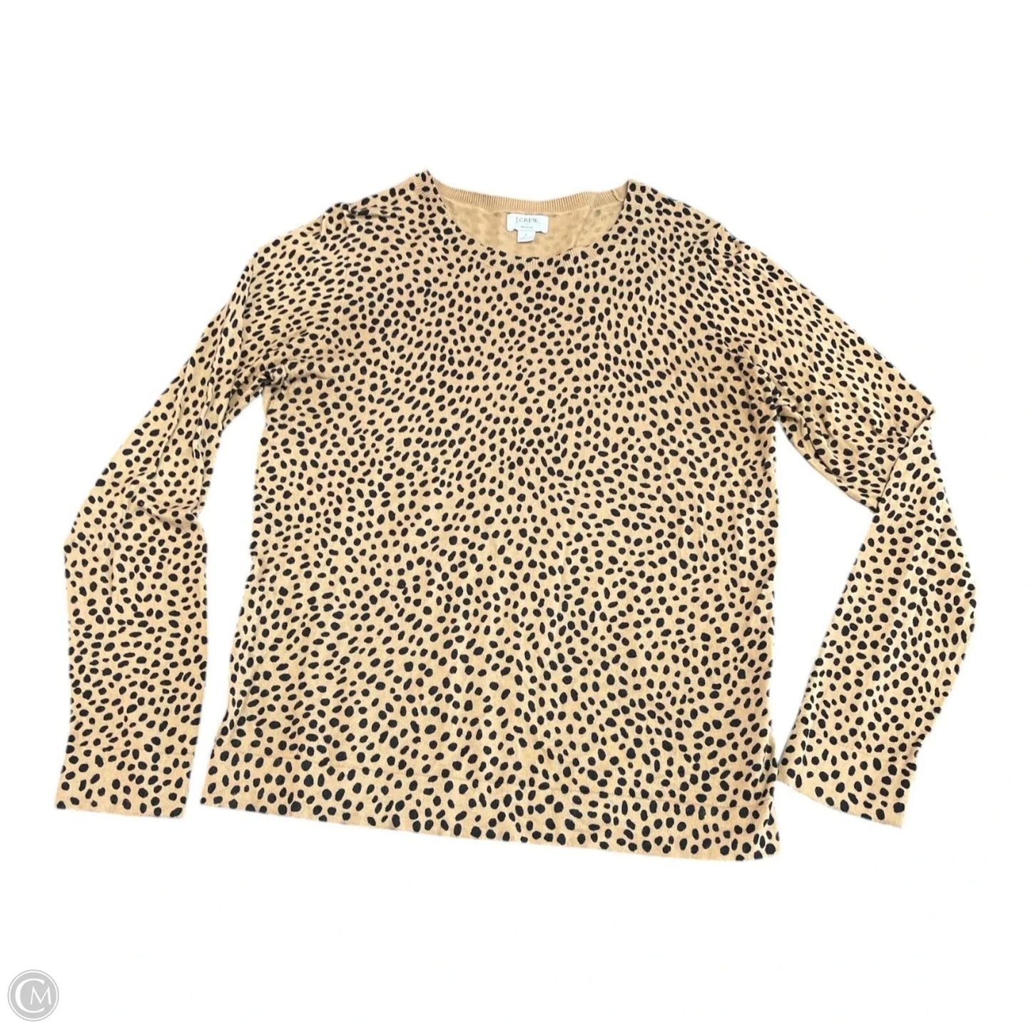 Top Long Sleeve By J. Crew In Black & Tan, Size: L