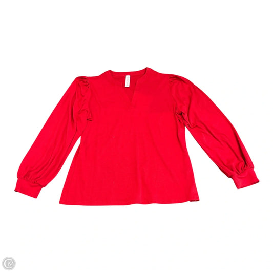 Top Long Sleeve By Clothes Mentor In Red, Size: L