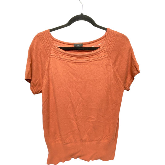 Top Short Sleeve By Ann Taylor In Orange, Size: L