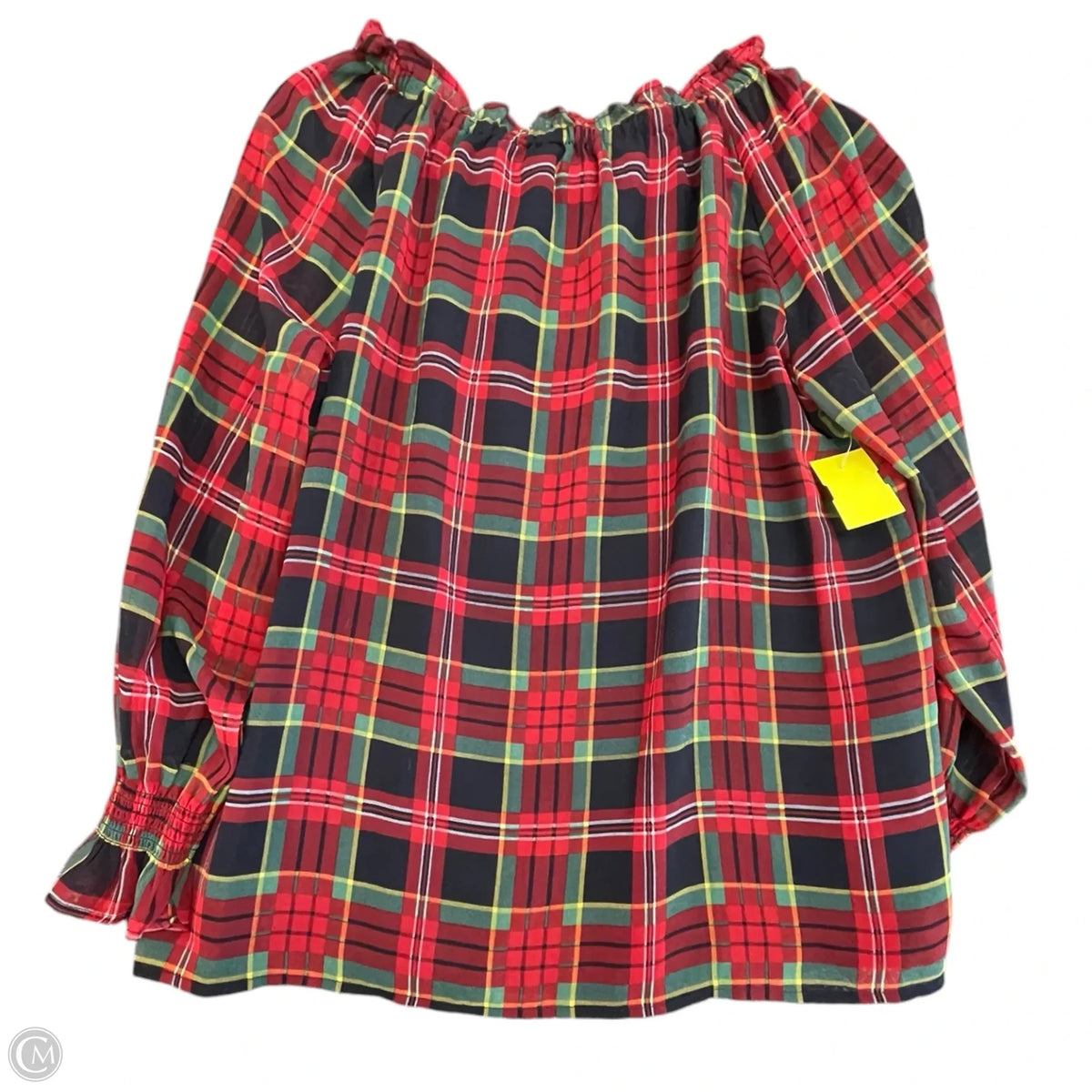Top Long Sleeve By Talbots In Plaid Pattern, Size: Mp