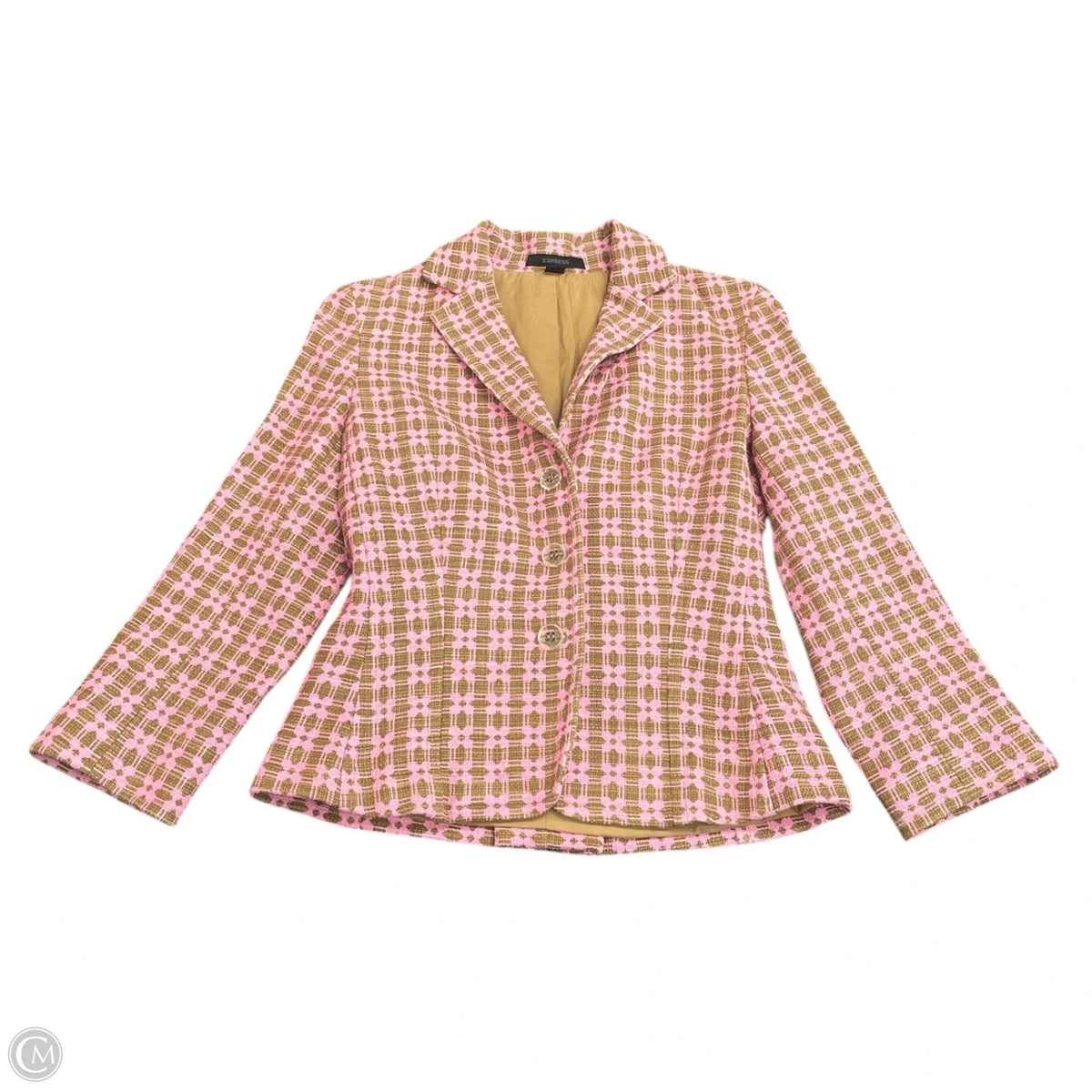 Blazer By Express In Pink & Tan, Size: 2