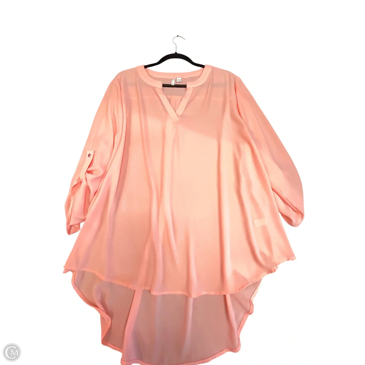 Top Long Sleeve By Cato In Peach, Size: 2x