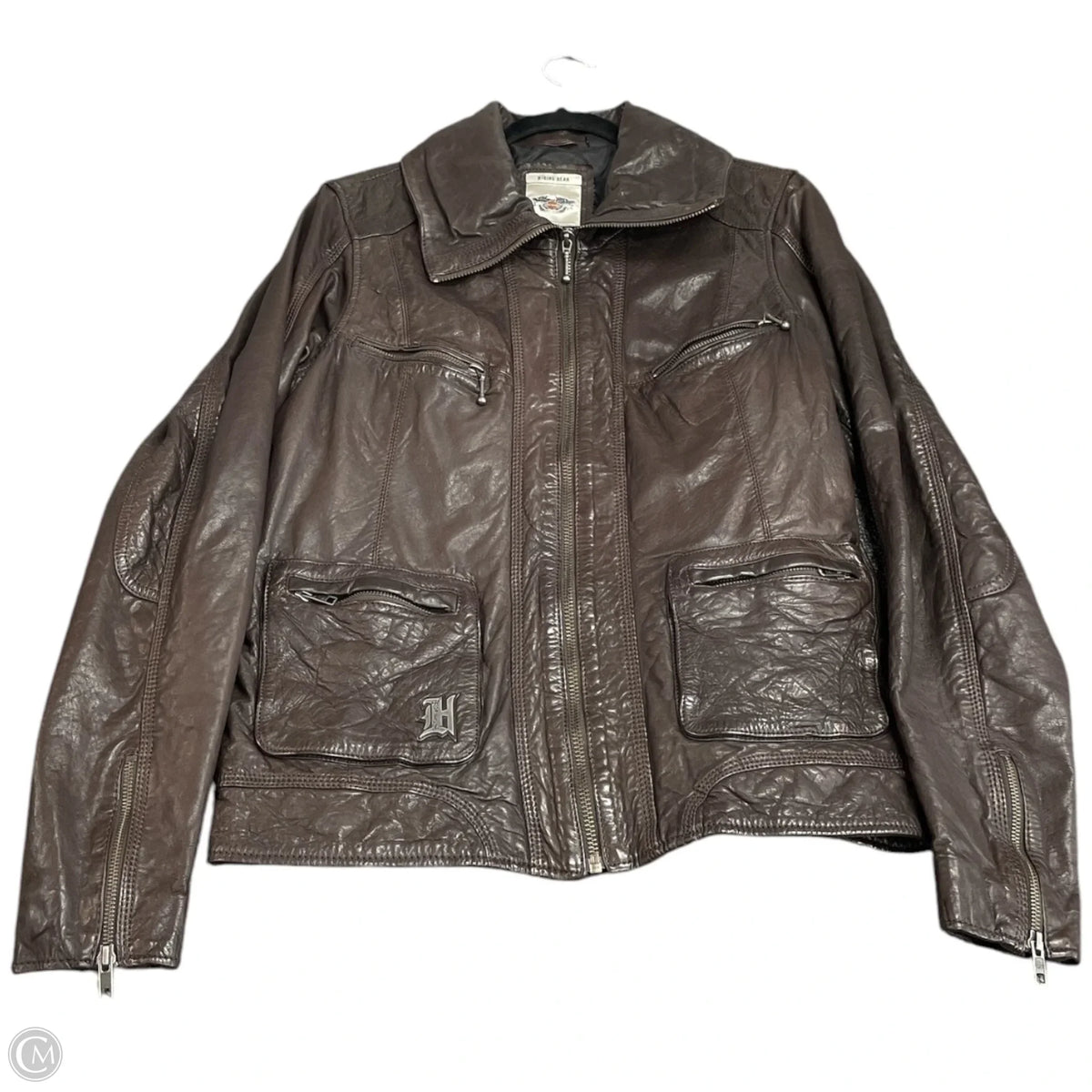 Jacket Leather By Harley Davidson In Brown, Size: Xl