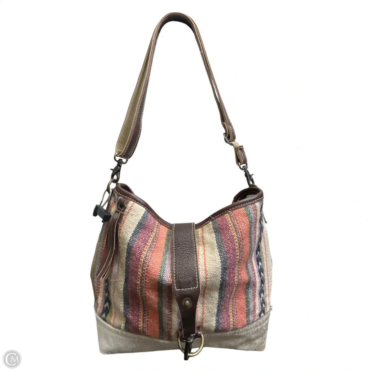 Handbag Leather By Myra, Size: Medium
