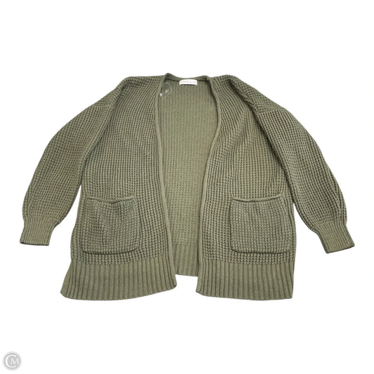 Sweater Cardigan By Zenana In Green, Size: L