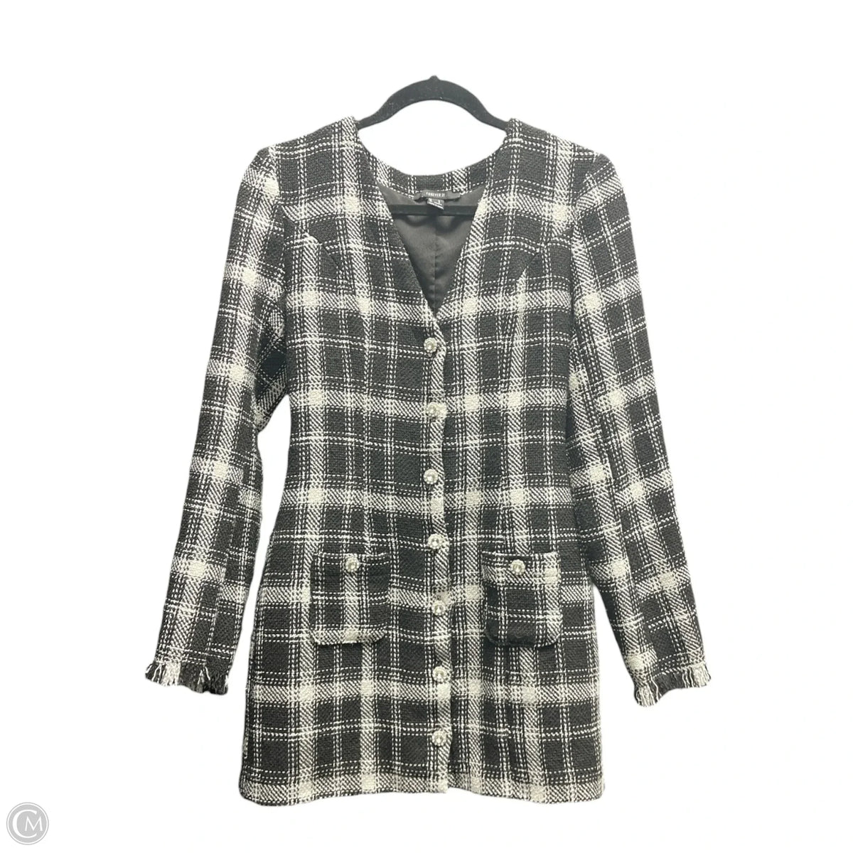 Jacket Other By Forever 21 In Black & White, Size: S