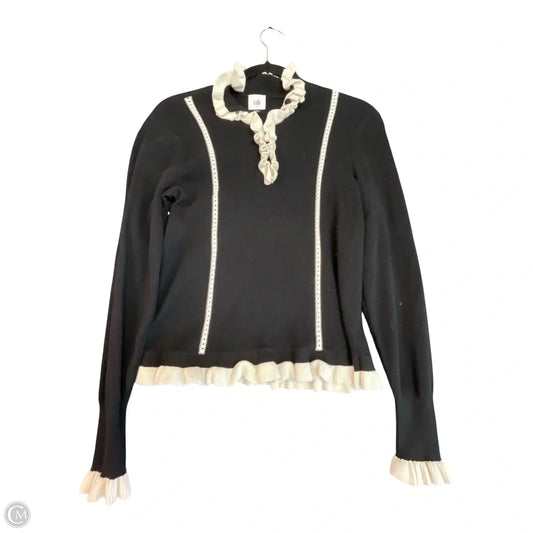 Top Long Sleeve By Cabi In Black & White, Size: S