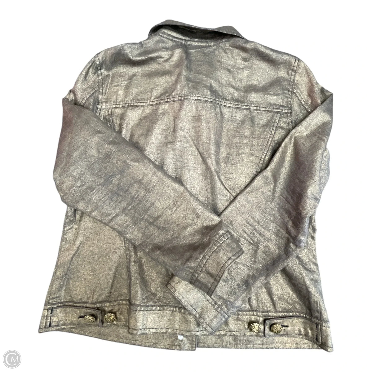 Jacket Denim By Chicos In Gold, Size: M