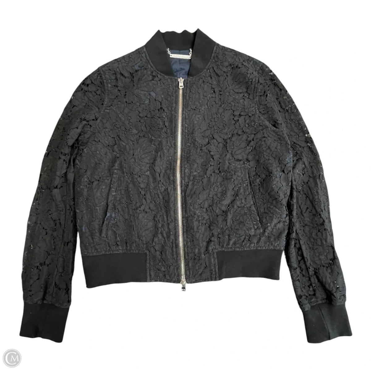 Jacket Designer By Diane Von Furstenberg In Black & Blue, Size: Sp