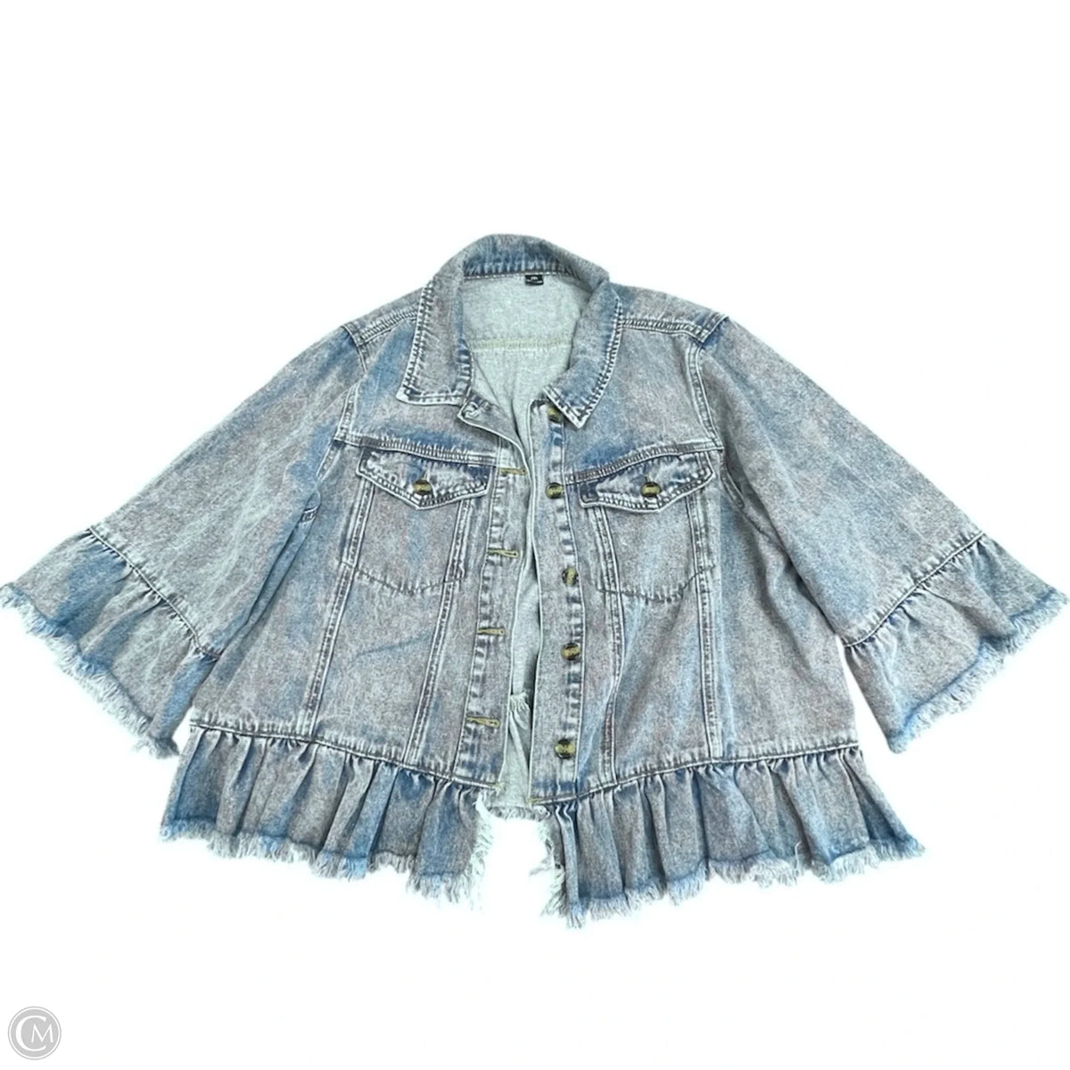 Jacket Denim By Clothes Mentor In Blue, Size: 2x