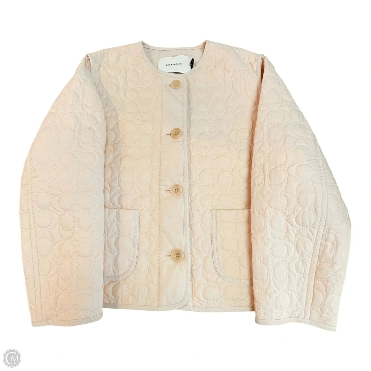 Jacket Designer By Coach In Pink, Size: S