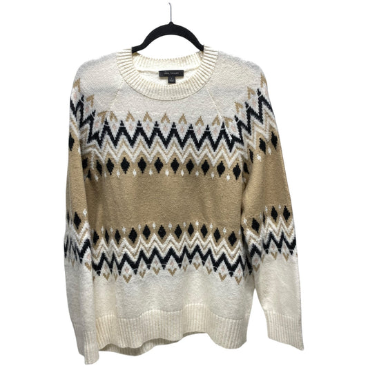 Sweater By Ann Taylor In Brown & Cream, Size: L