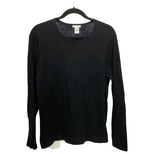 Top Long Sleeve By J. Jill In Black & White, Size: M