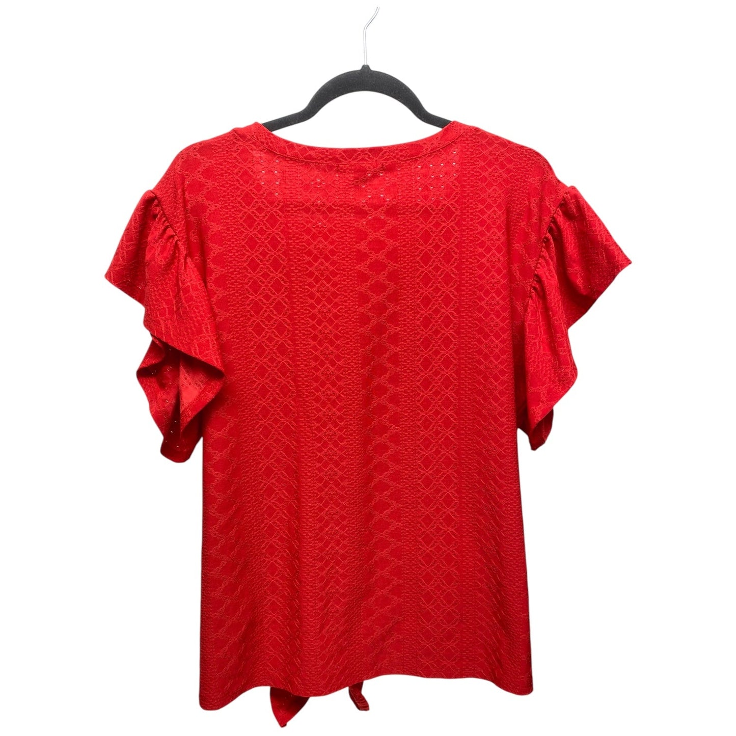 Top Short Sleeve By Signature Studio In Red, Size: L