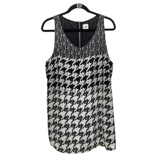 Top Sleeveless By Cabi In Black & White, Size: 1x