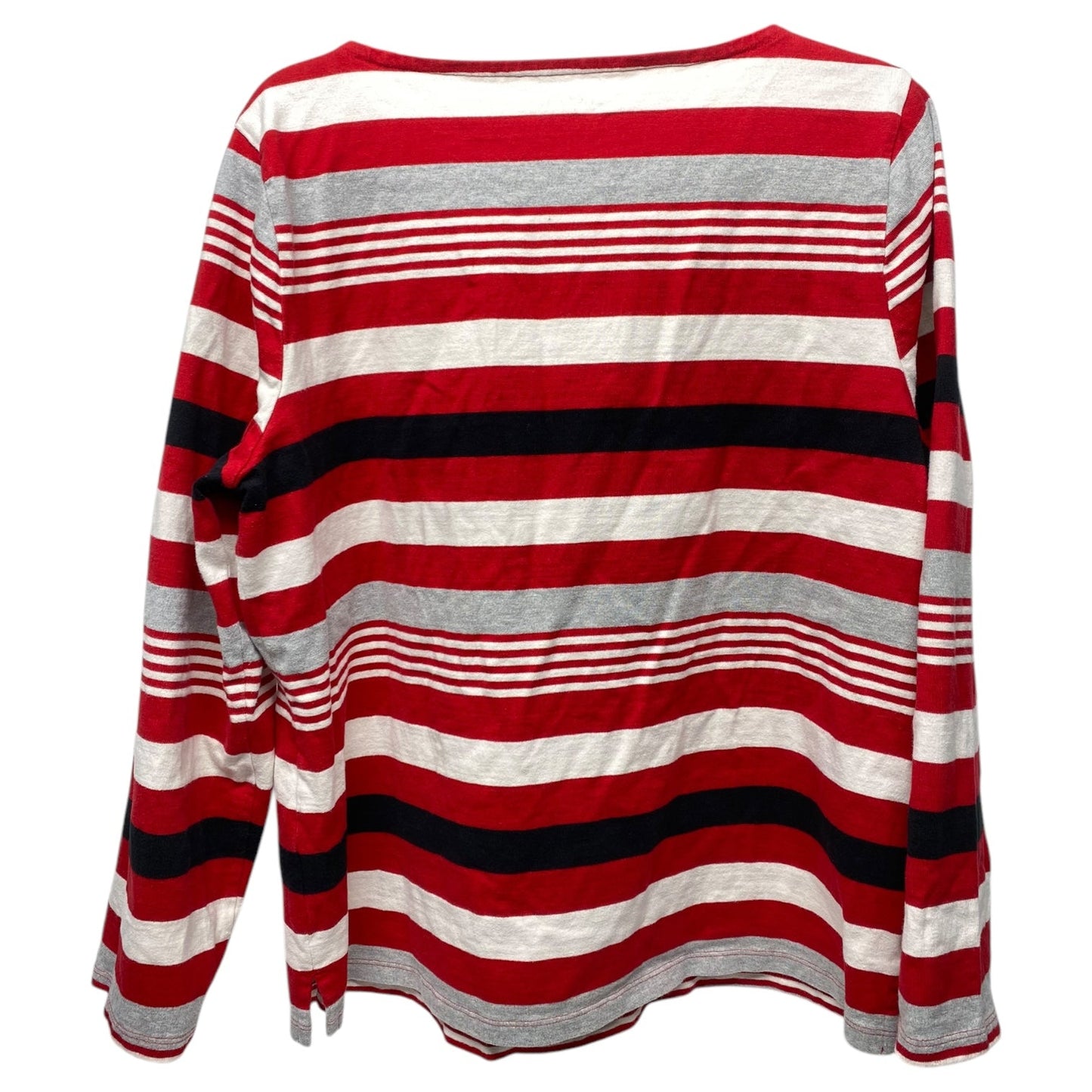 Top Long Sleeve By Talbots In Red & White, Size: Xl