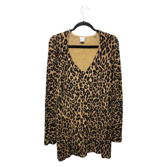 Top Long Sleeve By Chicos In Animal Print, Size: Xxl