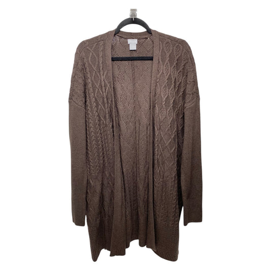 Sweater Cardigan By Chicos In Brown, Size: Xxl