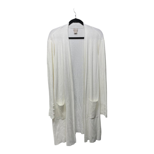 Sweater Cardigan By Chicos In White, Size: Xxl