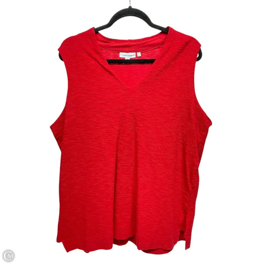 Top Sleeveless By Chicos In Red, Size: Xxl