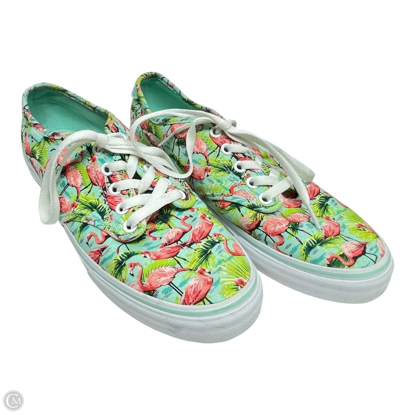 Shoes Sneakers By Vans In Green & Pink, Size: 10