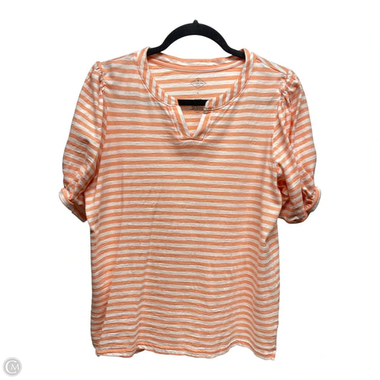 Top Short Sleeve By St Johns Bay In Orange & White, Size: L