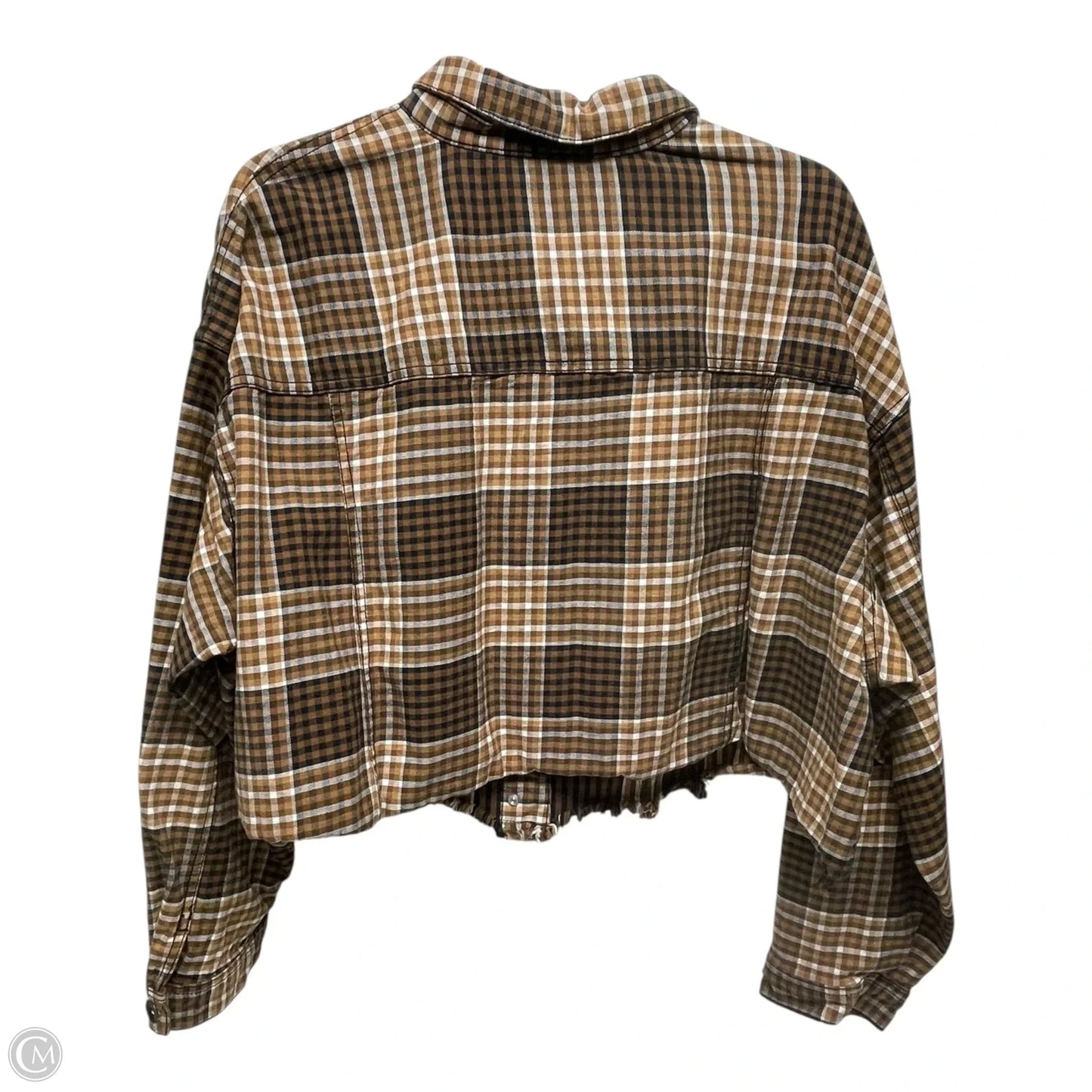 Jacket Denim By Cato In Brown, Size: 1x