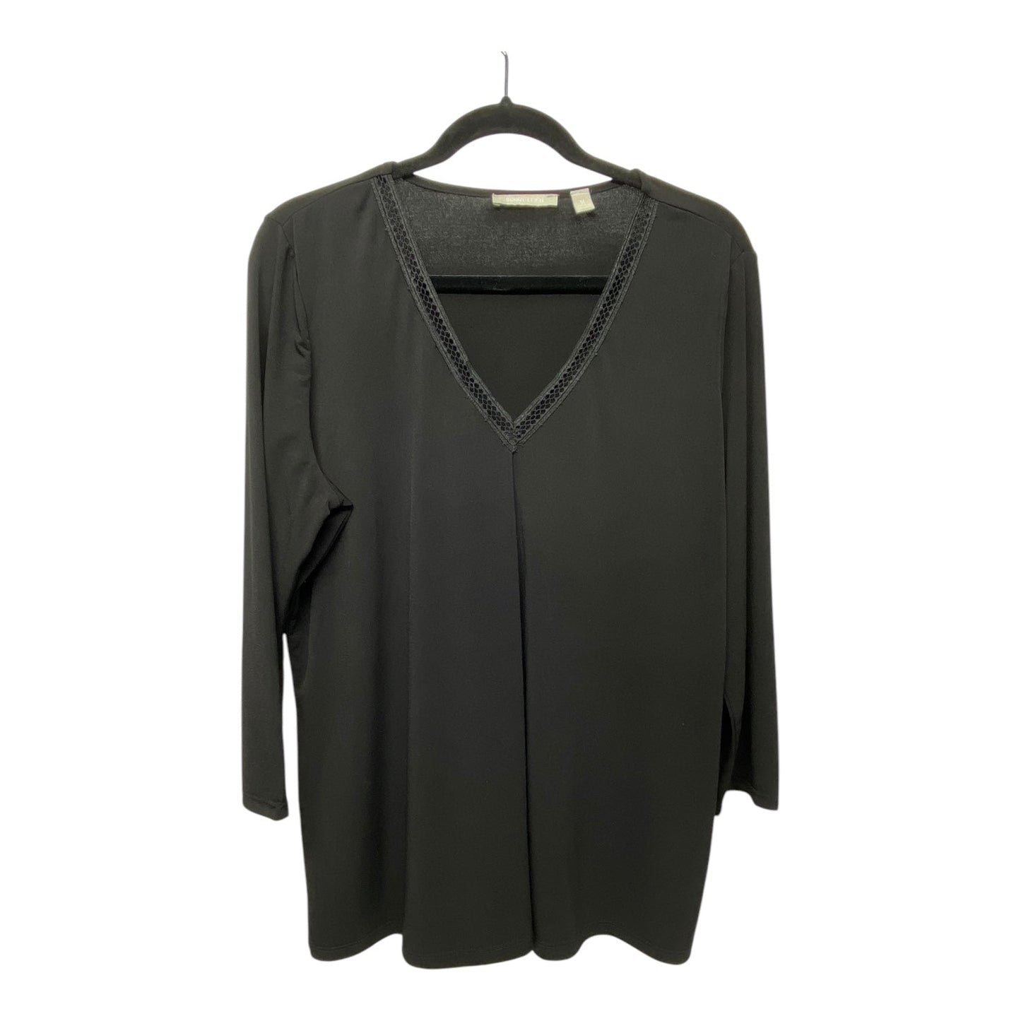 Top Long Sleeve By Sunny Leigh In Black, Size: M