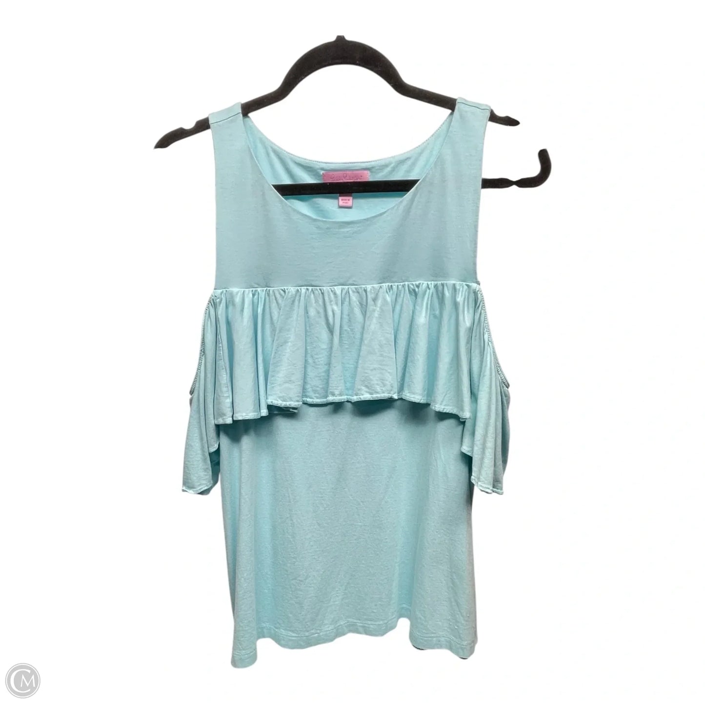 Top Short Sleeve Designer By Lilly Pulitzer In Blue, Size: M