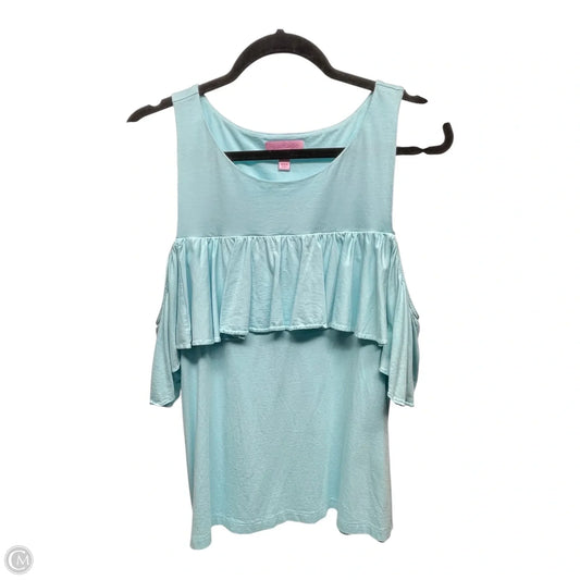 Top Short Sleeve Designer By Lilly Pulitzer In Blue, Size: M