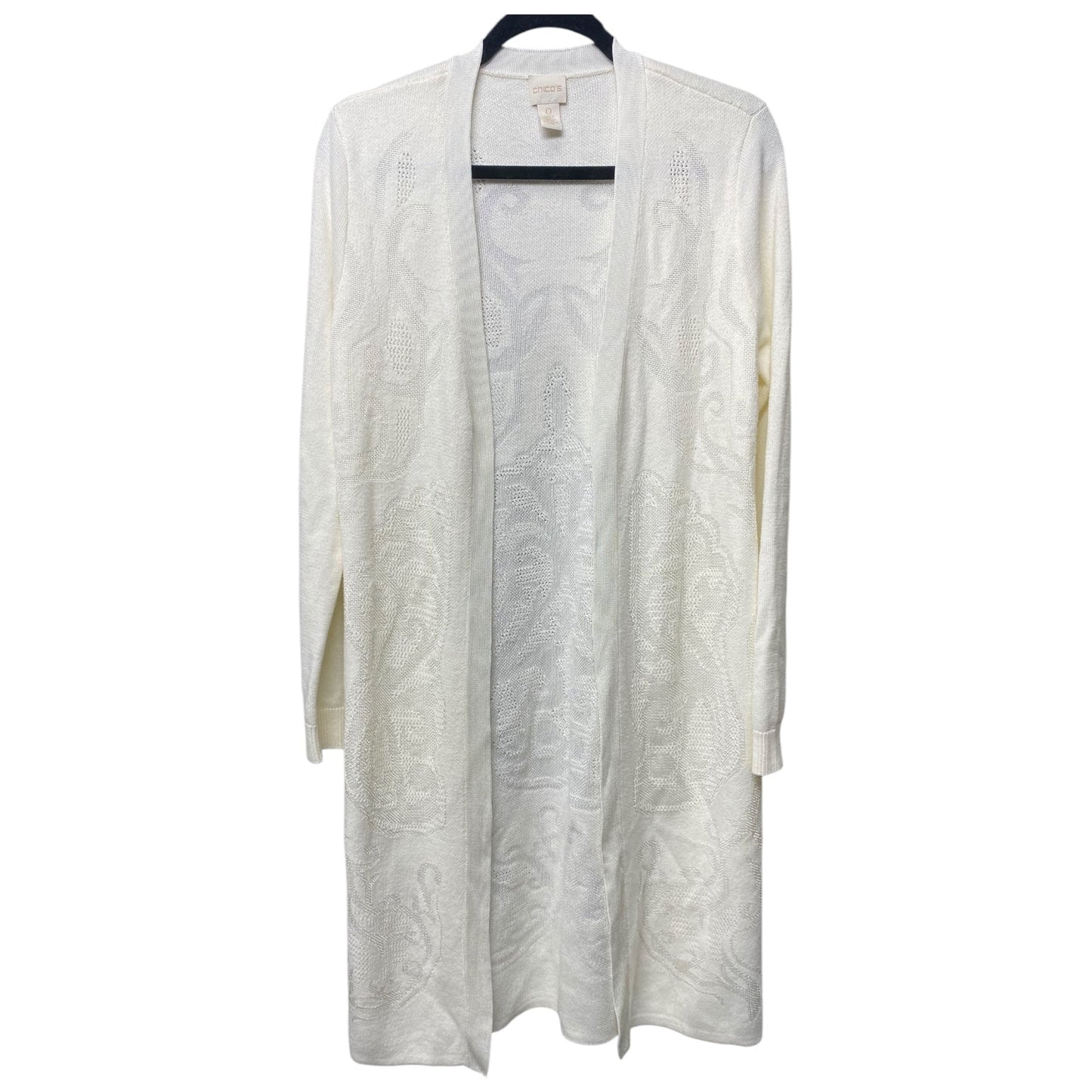 Sweater Cardigan By Chicos In White, Size: S