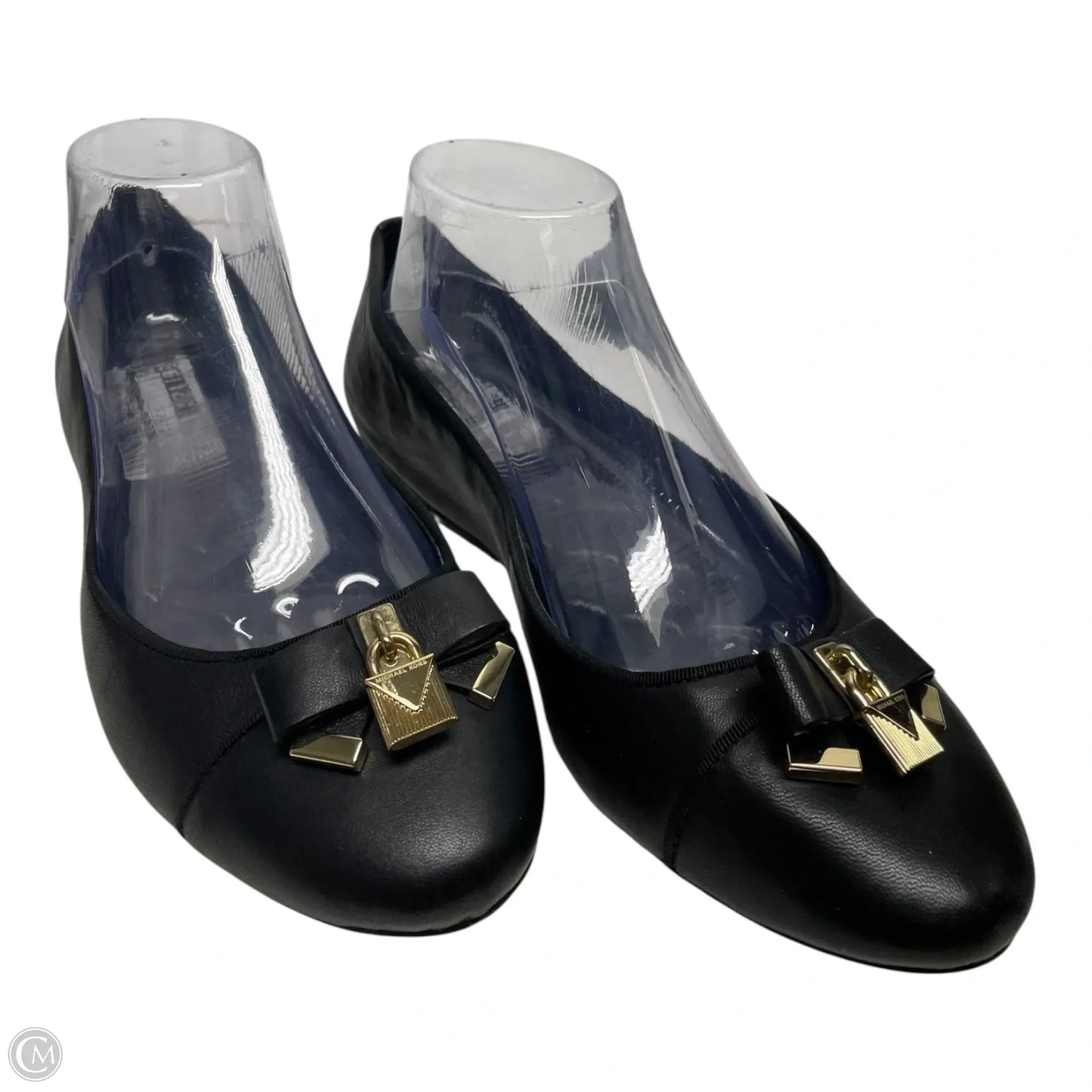 Shoes Flats By Michael By Michael Kors In Black & Gold, Size: 9.5