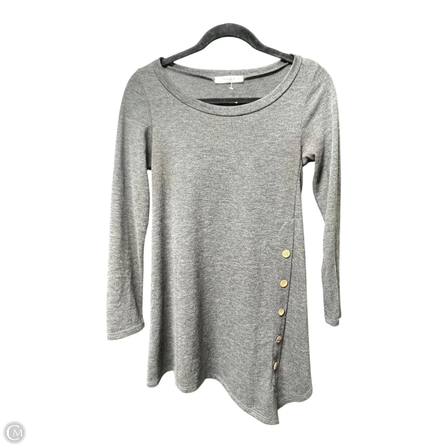 Top Long Sleeve By Emerald In Grey, Size: S