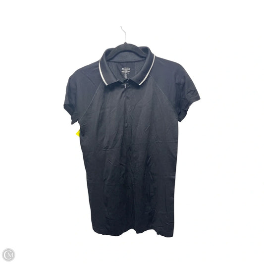 Athletic Top Short Sleeve By Athleta In Black & White, Size: L