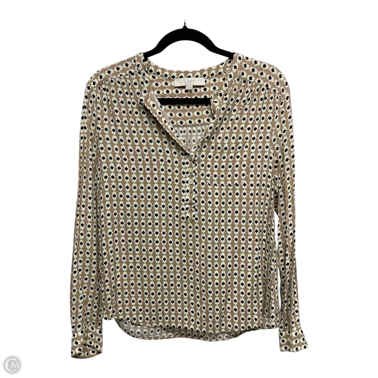 Top Short Sleeve By Loft In Multi-colored, Size: M