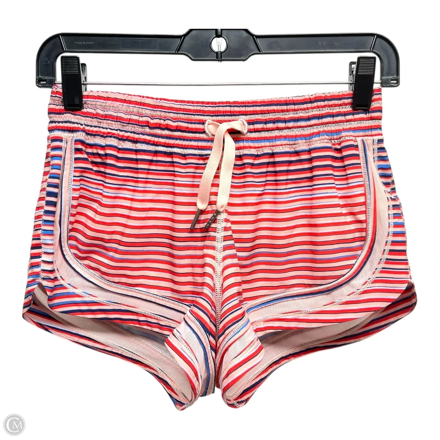 Athletic Shorts By Lululemon In Striped Pattern, Size: 4