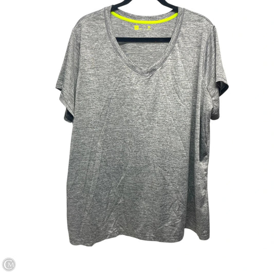 Athletic Top Short Sleeve By Xersion In Grey, Size: 3x
