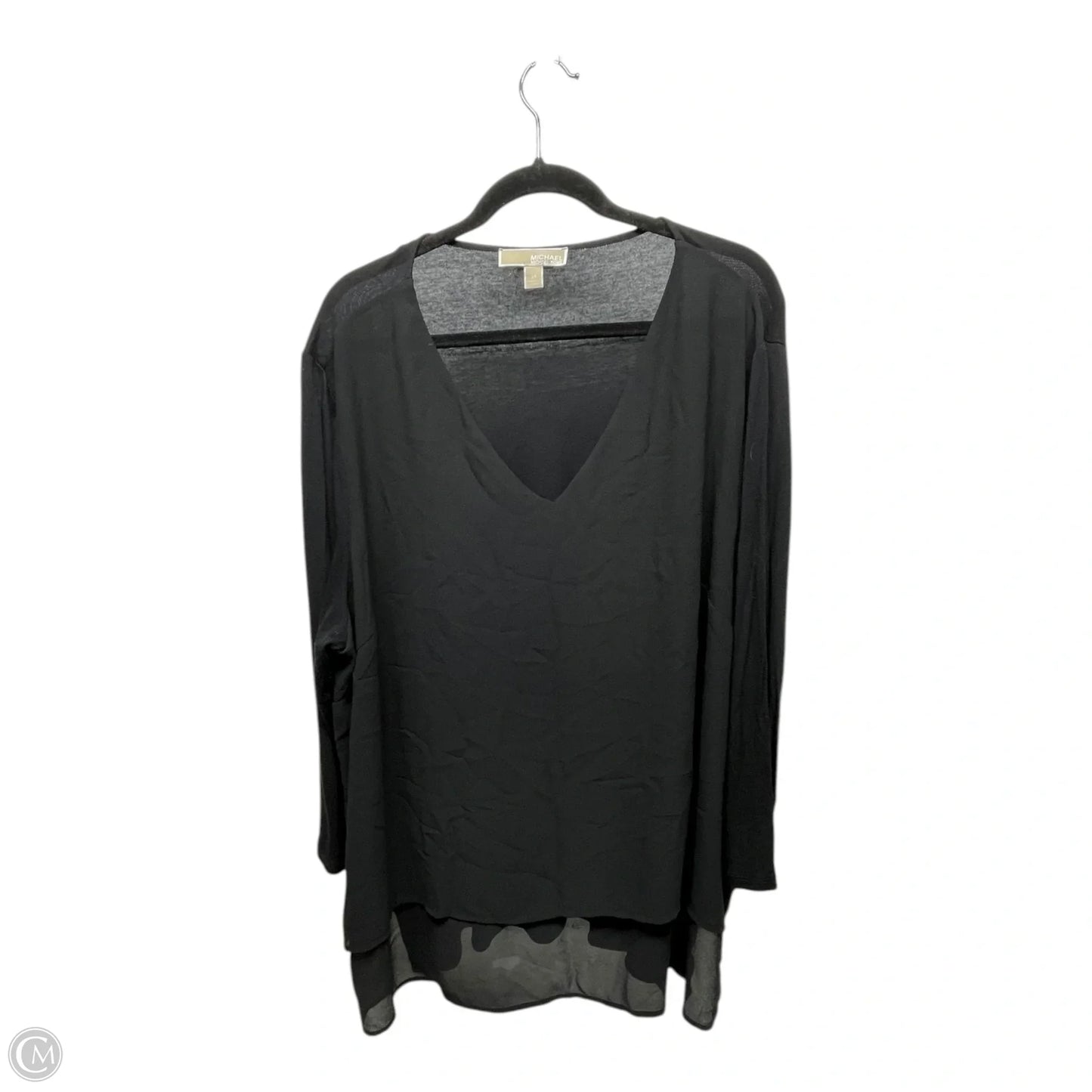 Top 3/4 Sleeve By Michael By Michael Kors In Black, Size: 3x