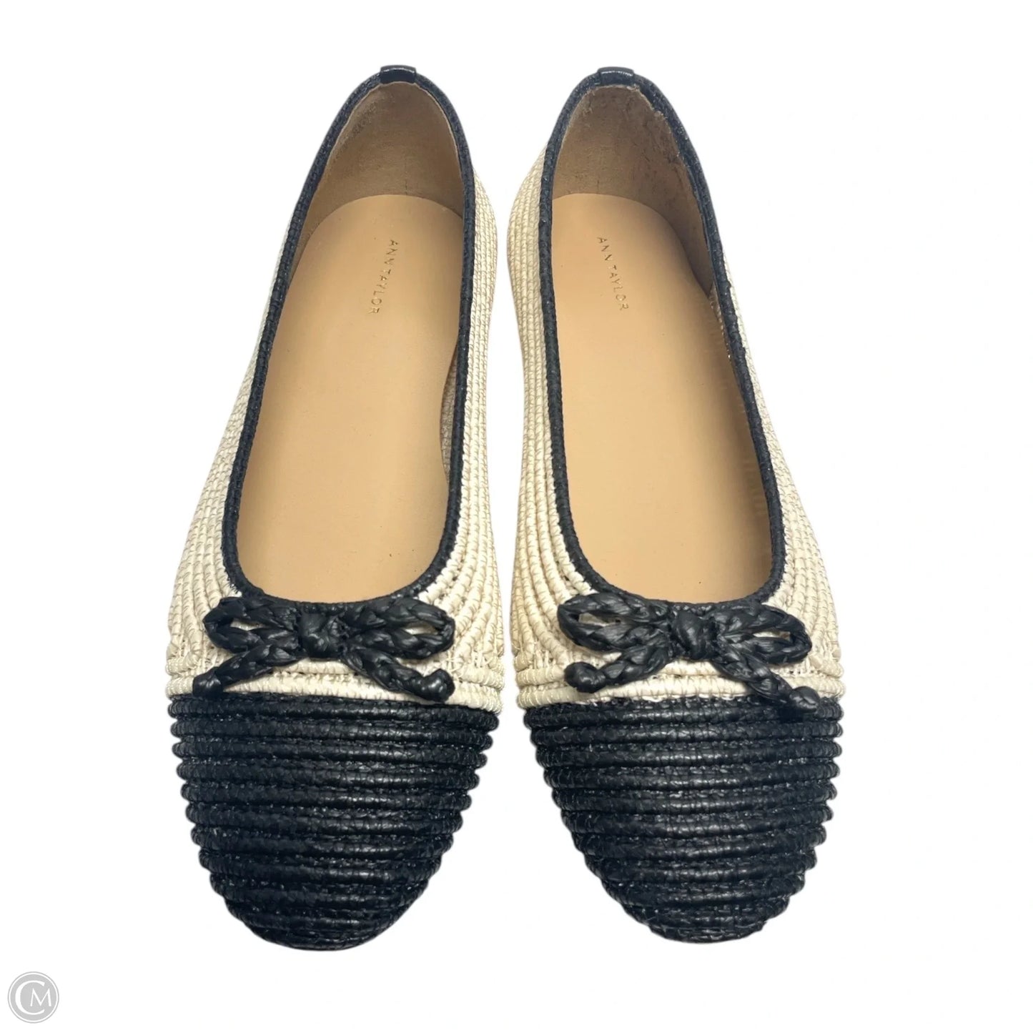 Shoes Flats By Ann Taylor In Black & Cream, Size: 7