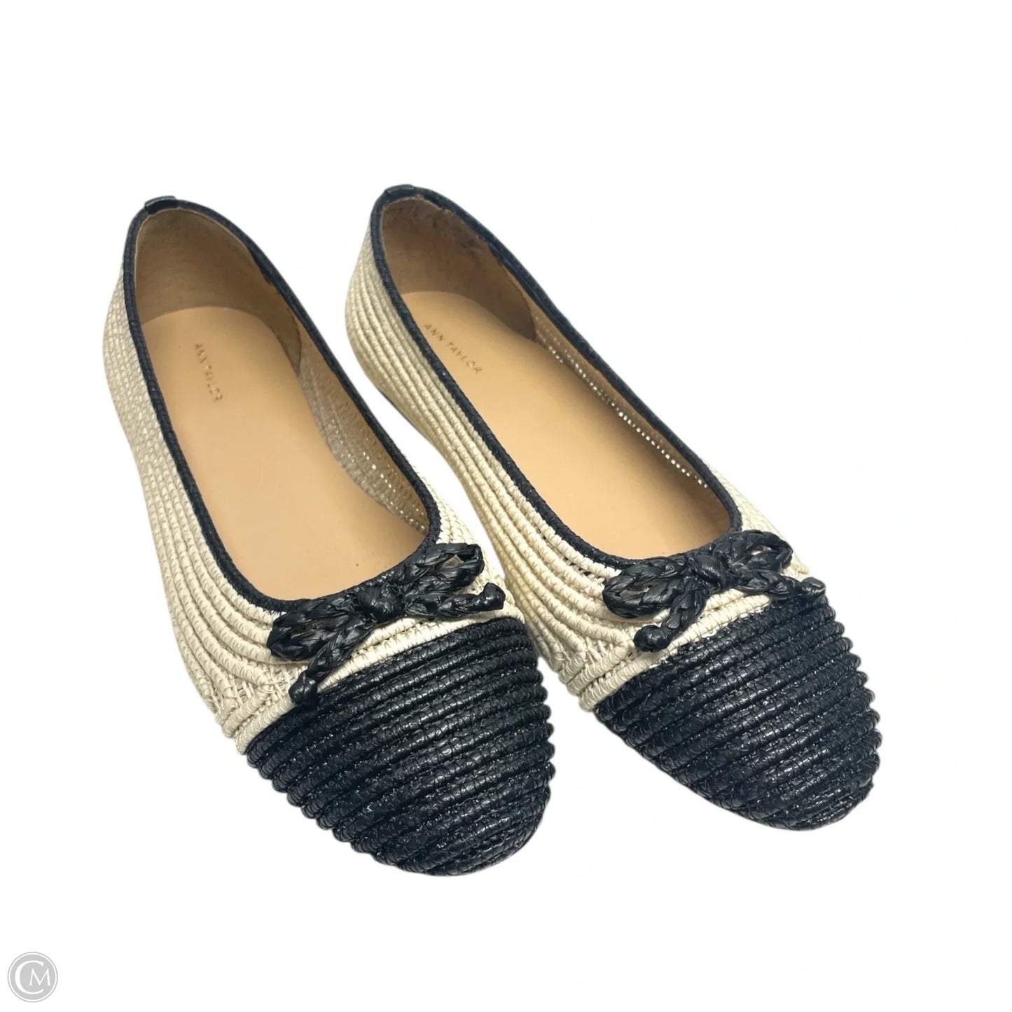 Shoes Flats By Ann Taylor In Black & Cream, Size: 7