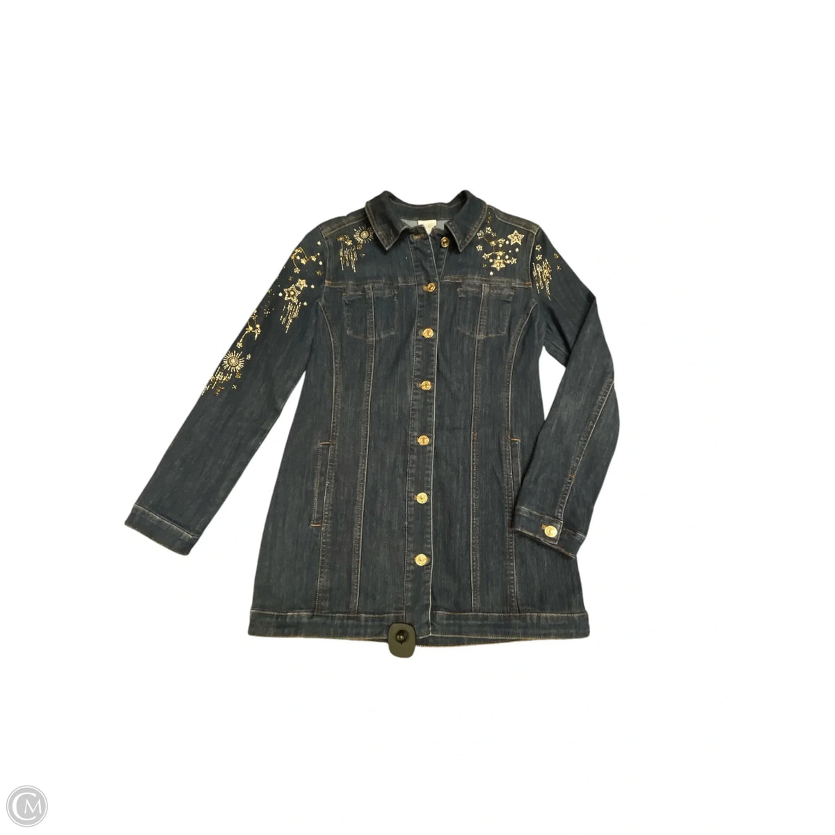 Jacket Denim By Chicos In Blue Denim, Size: 0