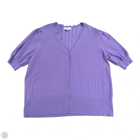 Cardigan By Liz Claiborne In Purple, Size: Xl