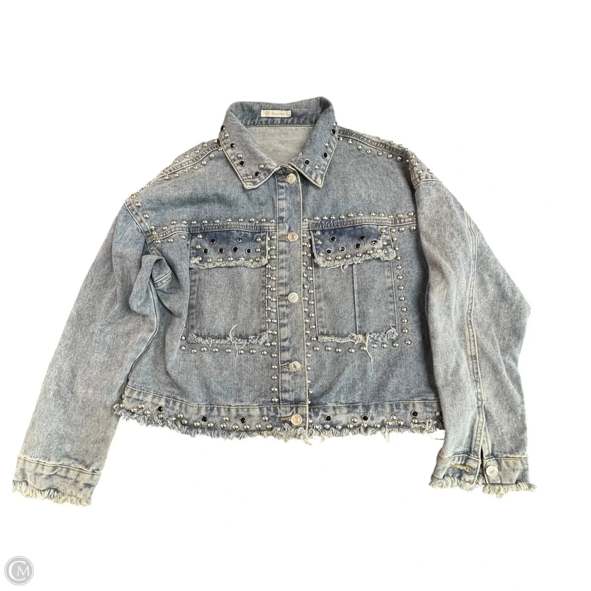 Jacket Denim By Veveret In Blue Denim, Size: L